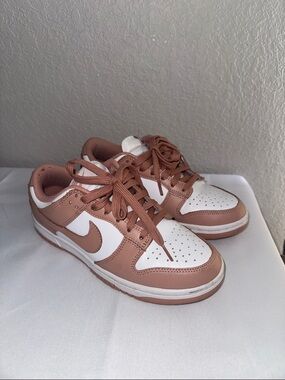 Nike Low Top Sneakers in White and Rose Brown